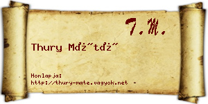Thury Máté névjegykártya